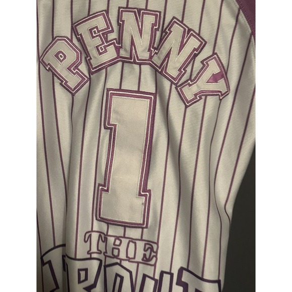 Proud‎ Family Jersey Size Medium Penny Prouder Purple Baseball Headgear Classics - Picture 9 of 9